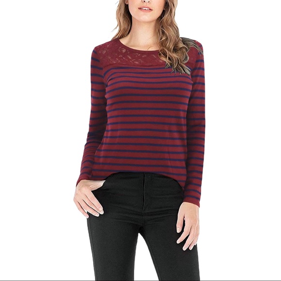 Benancy Purple Blue Striped Pullover Sweater - Picture 4 of 5